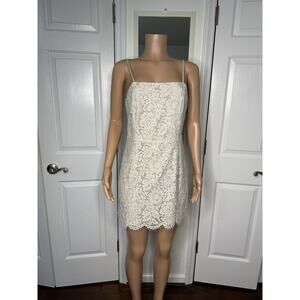 Chaser NWT Oyster Vintage Lace Scallop Cami Lined Party Mini Dress Size Medium